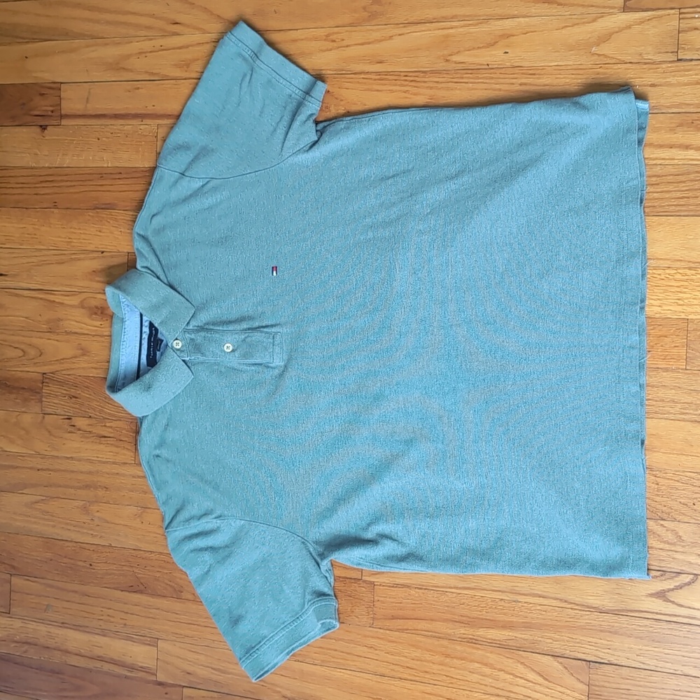 Tommy Hilfiger Green Polo Shirt Classic Design Large